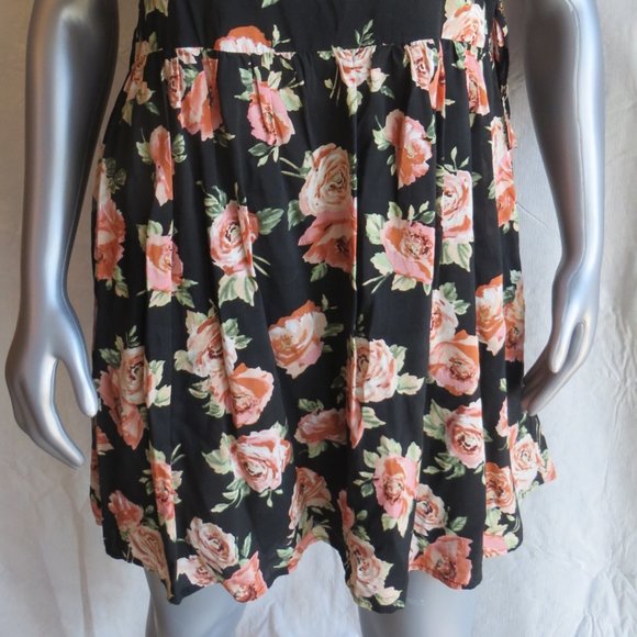 XXI Black with Orange Flower Spaghetti Strap Dress - Picture 2 of 8